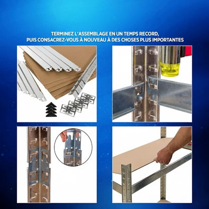 2 étagères métalliques solides 5 niveaux