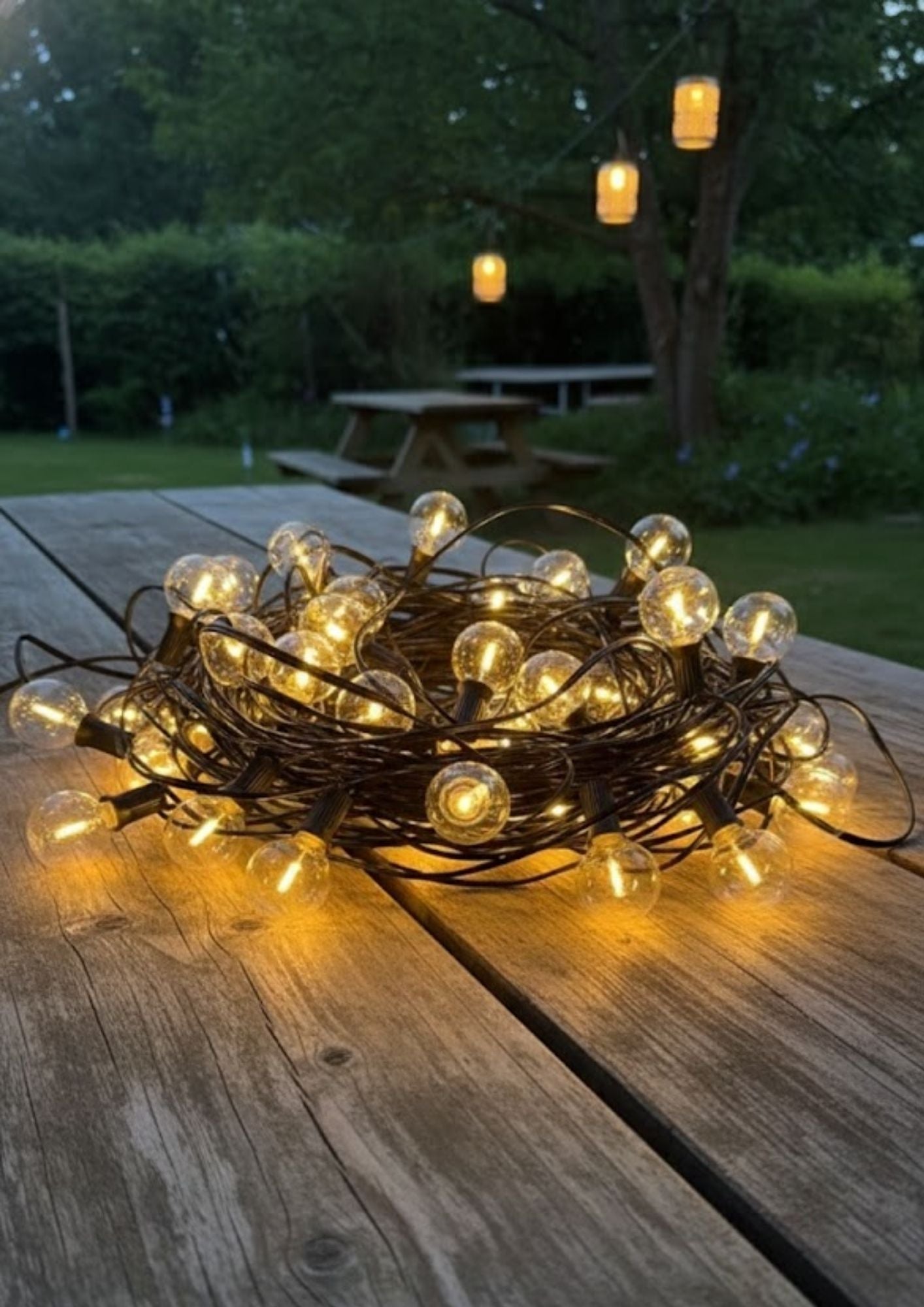 Guirlande solaire de 9.5 m avec 26 ampoules LED G40