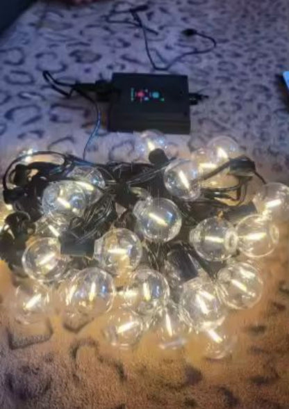 Guirlande solaire de 9.5 m avec 26 ampoules LED G40