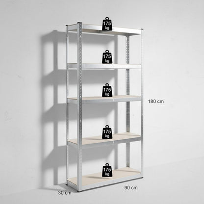 2 étagères métalliques solides 5 niveaux