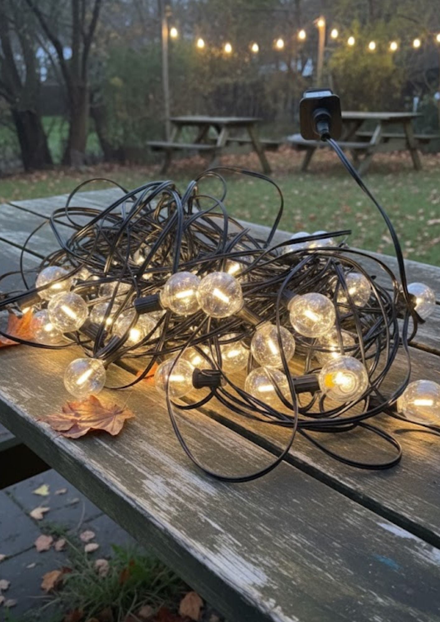 Guirlande solaire de 9.5 m avec 26 ampoules LED G40