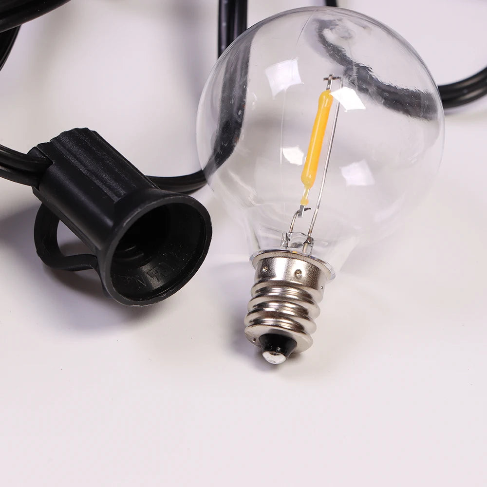 Guirlande solaire de 9.5 m avec 26 ampoules LED G40