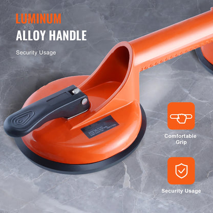 2 ventouses sous vide en verre, capacité 330 lb, avec poignée en aluminium