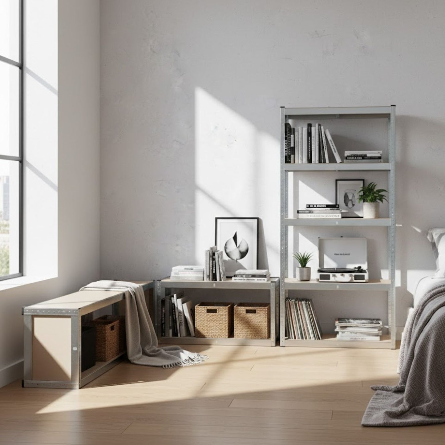 2 étagères métalliques solides 5 niveaux